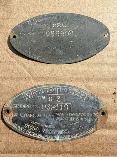 Monrow tiller rotavator badge - monrow,