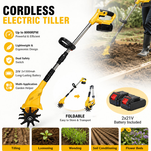 Battery powered garden tiller - powered,